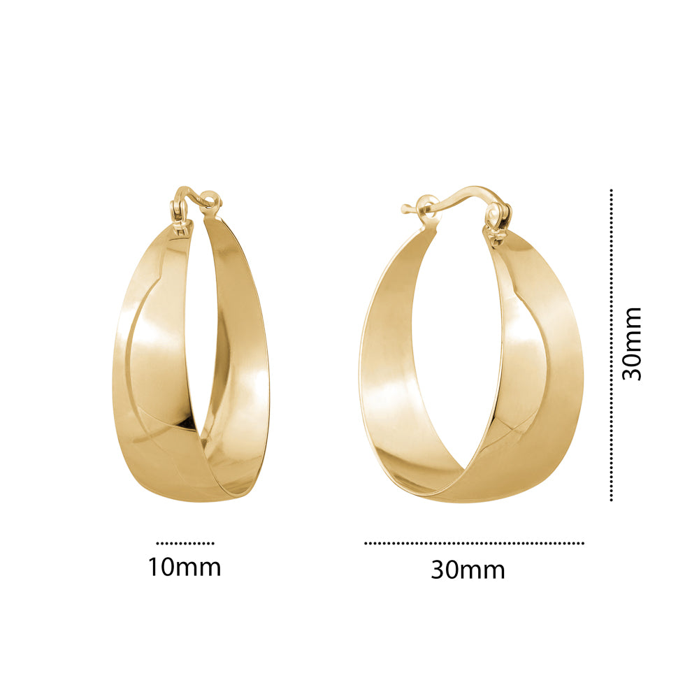 STERLING SILVER GP PIRATE HOOPS MED