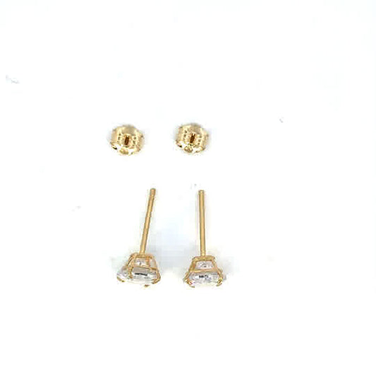 14KY SUPER LIGHT CZ STUDS ROUND