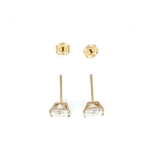 14KY SUPER LIGHT CZ STUDS SQUARE