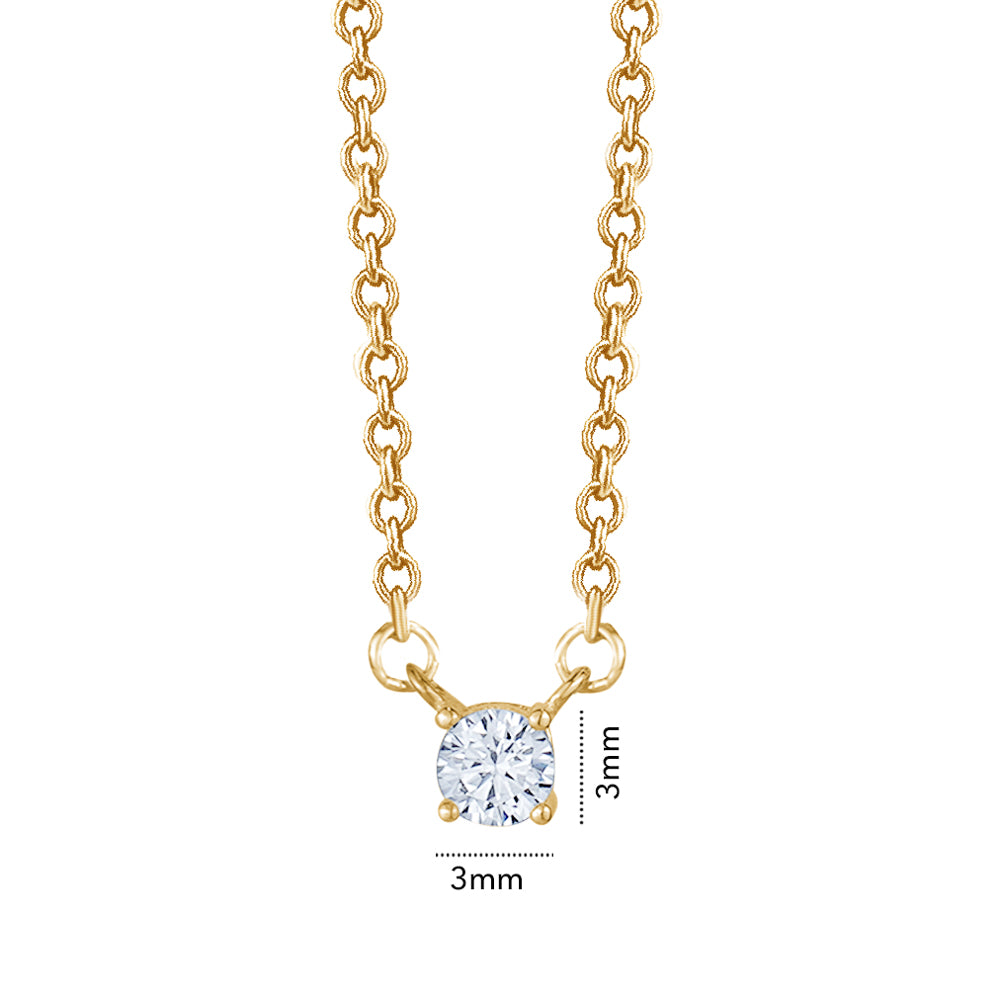 10KY 3MM CZ NECKLACE