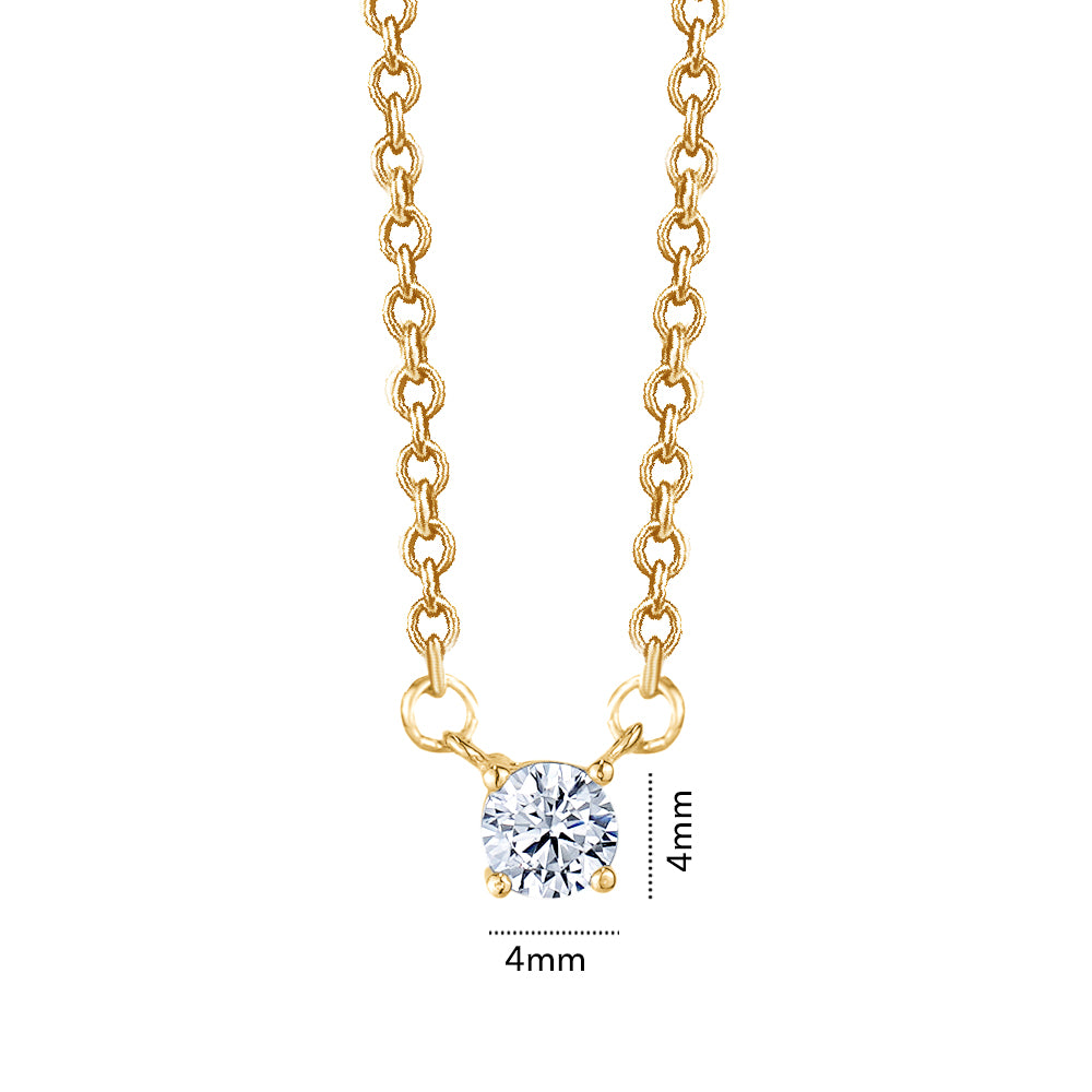 10KY 4MM CZ NECKLACE
