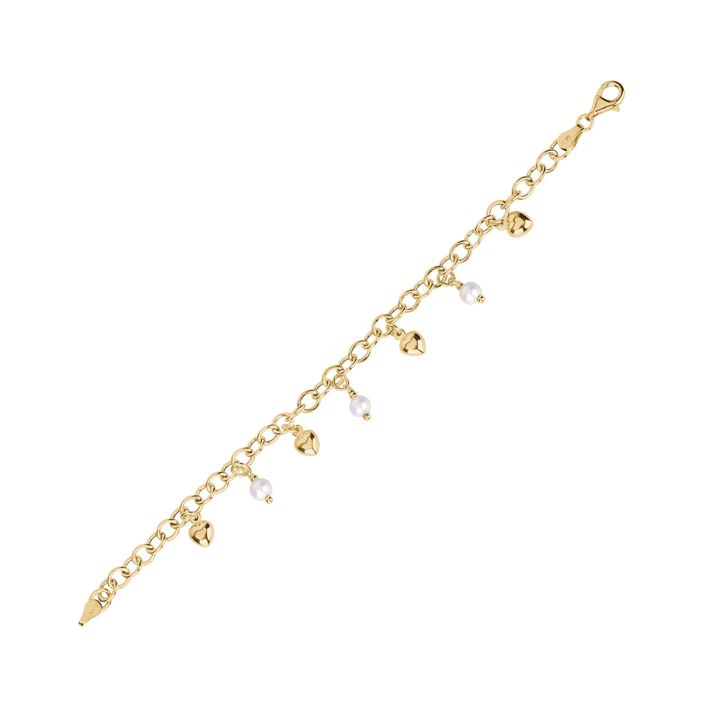 SILVER GOLD PLATED CHARM BRACELET