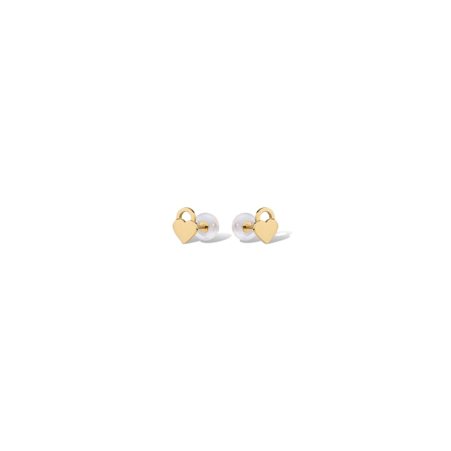10KY SMALL HEART LOCK STUDS