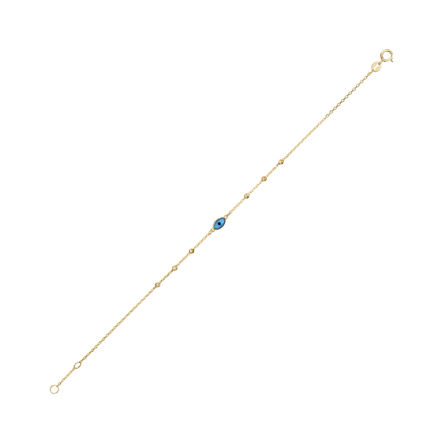 10KY NECKLACE AND BRACELET WITH EVIL EYE