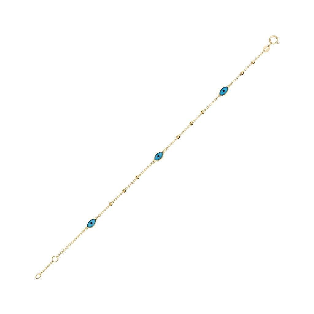 10Y NECKLACE AND BRACELET SET WITH MULTI EVIL EYES