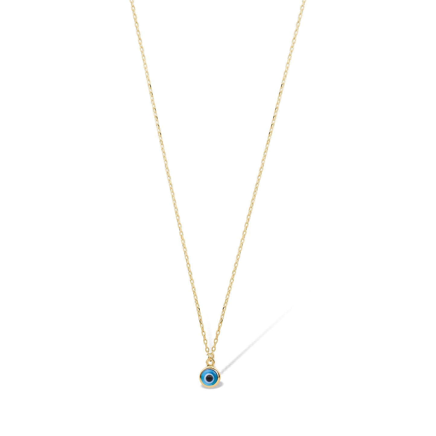 10KY NECKLACE WITH TINY EVIL EYE