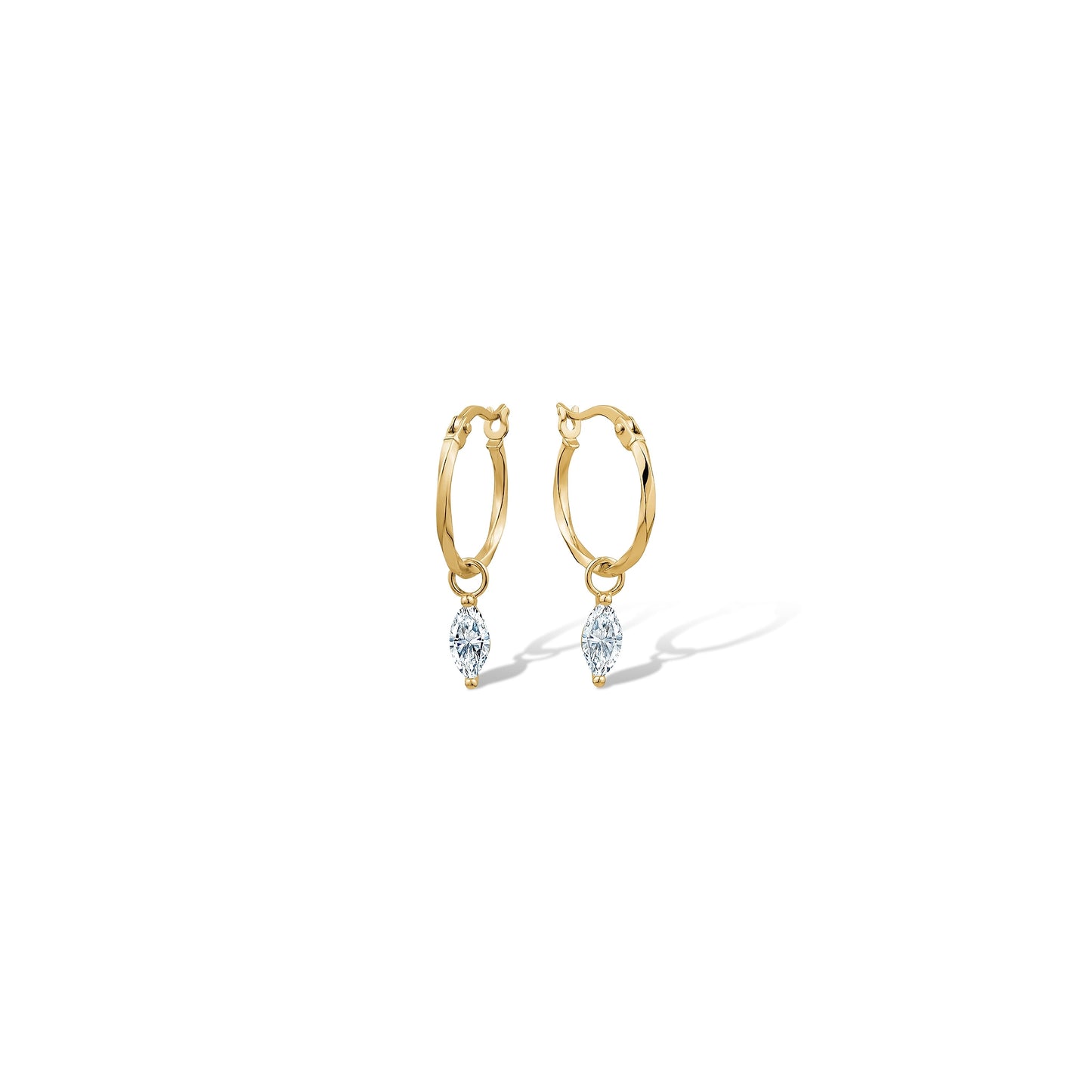 10KY HOOPS WITH CZ DANGLE