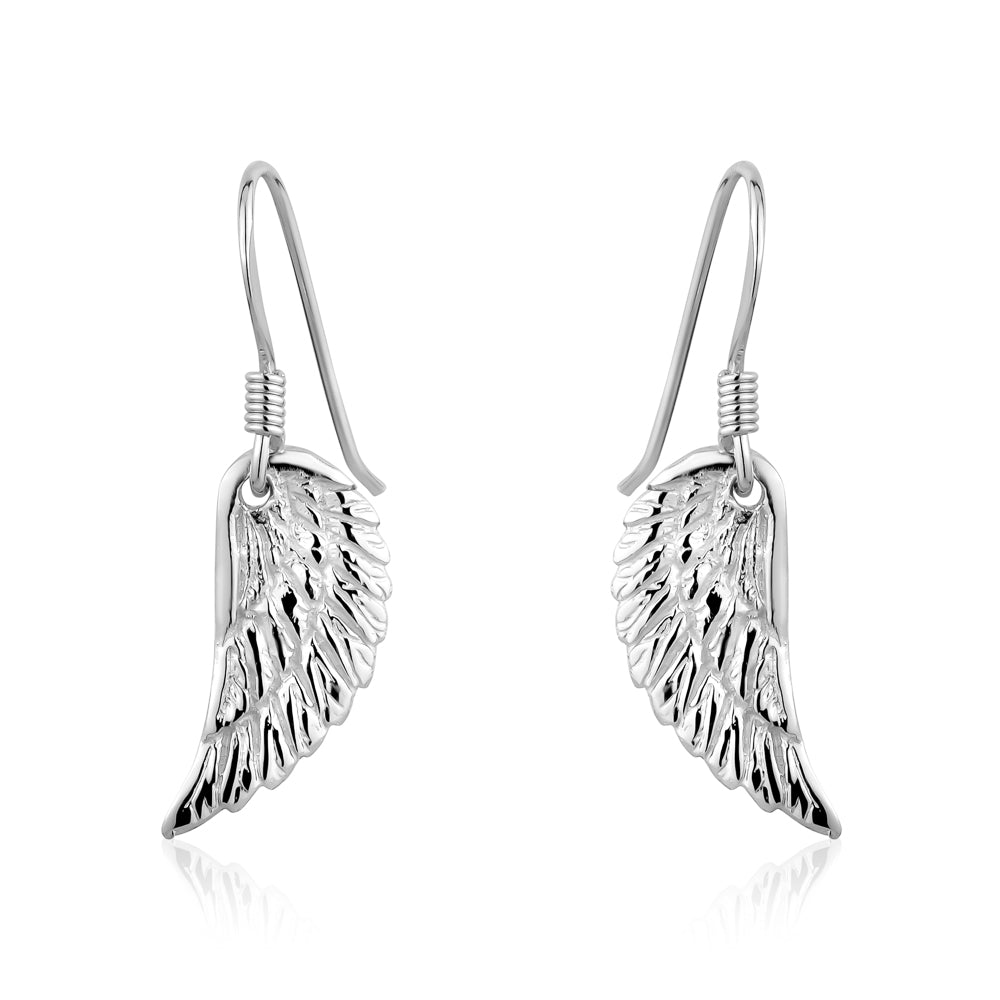 STERLING SILVER ANGEL WING EARRINGS AGE2929