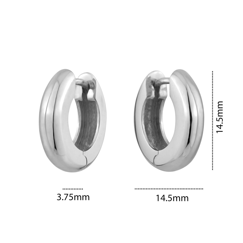 STERLING SILVER HUGGIES 3.75MMX 14.5MM