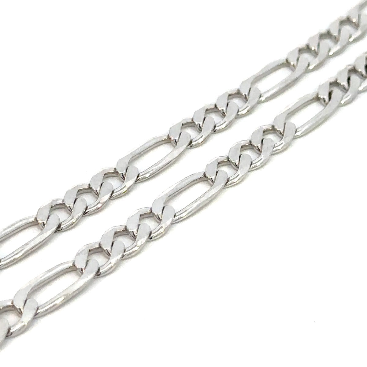 SILVER OPEN FIGARO CHAIN 5.8MM