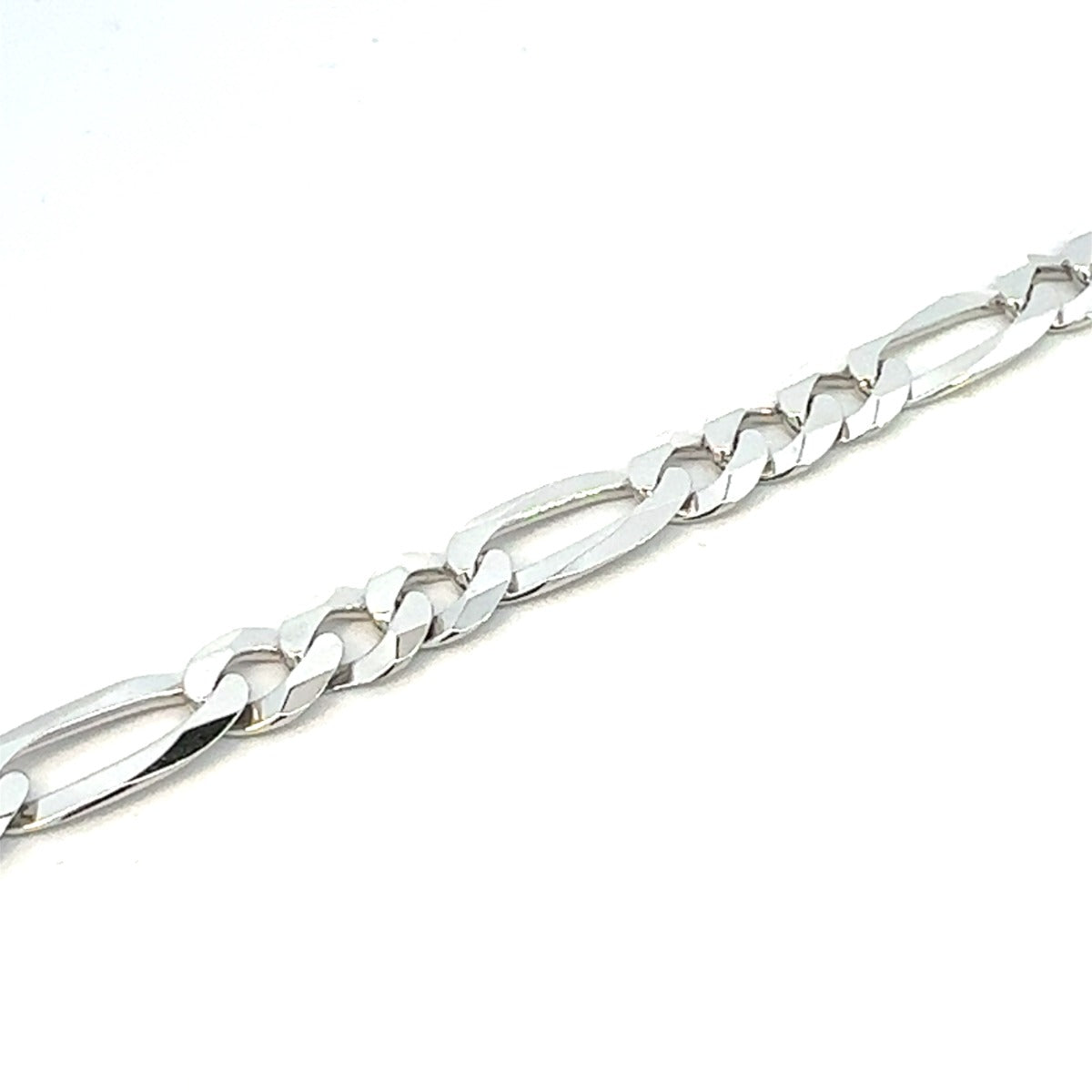 SILVER SOFT FIGARO CHAIN 7.7MM