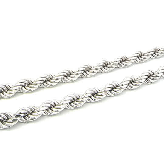 SILVER SEMI SOLID ROPE CHAIN 7.2MM