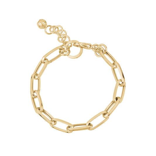 STERLING SILVER PAPER CLIP CHAIN CHD037B GOLD PLATED