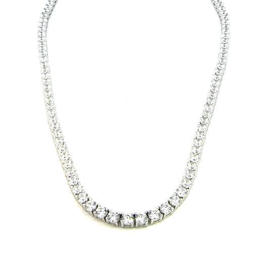 SILVER CZ TENNIS NECKLACE 3MM CN00723