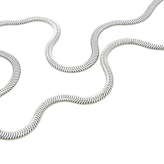 SILVER FLAT OVAL TRUE SNAKE 3.3MM