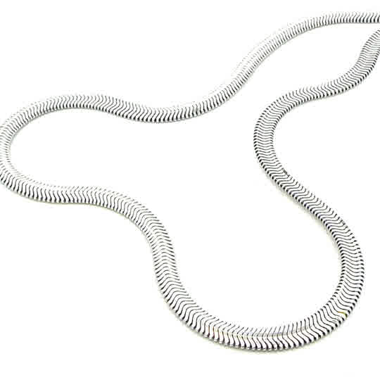SILVER FLAT OVAL TRUE SNAKE 4.2MM