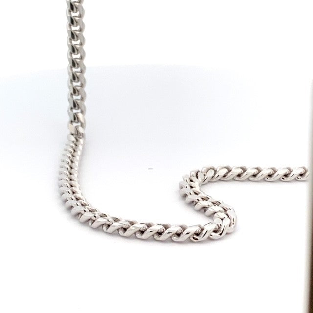SILVER RHODIUM CUBAN CHAIN 180