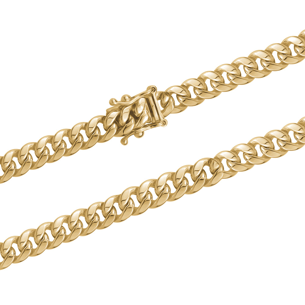 10KY SEMI HOLLOW CUBAN CHAIN 5.5MM