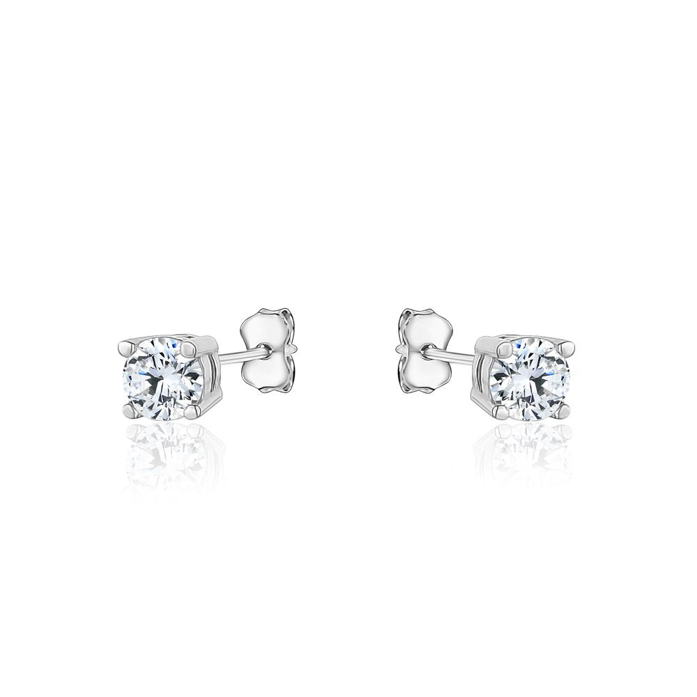 10K White CZ Stud