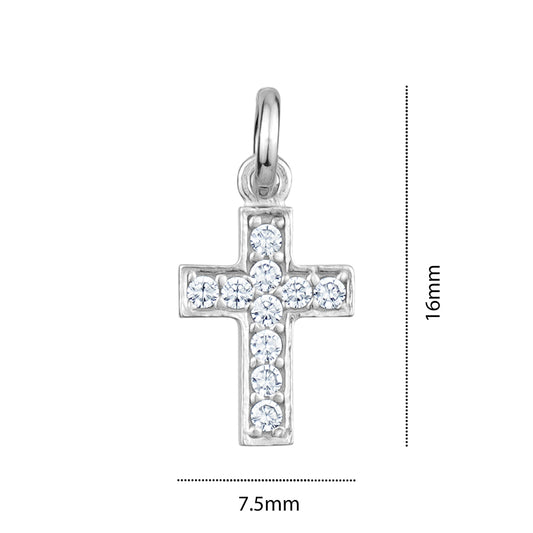 STERLING SILVER TINY CZ CROSS DFEX1632