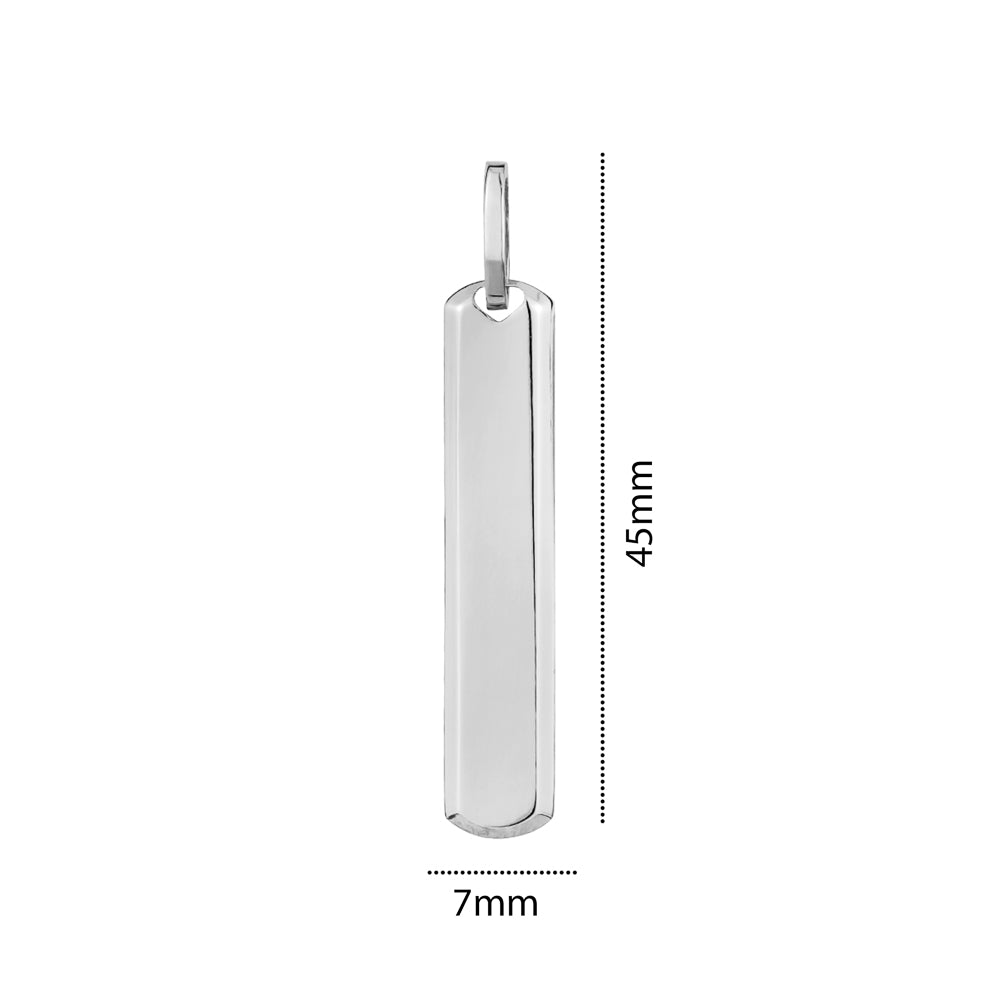 SILVER RHODIUM LONG PLATE