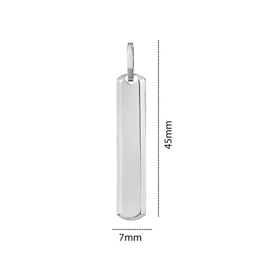 SILVER RHODIUM LONG PLATE