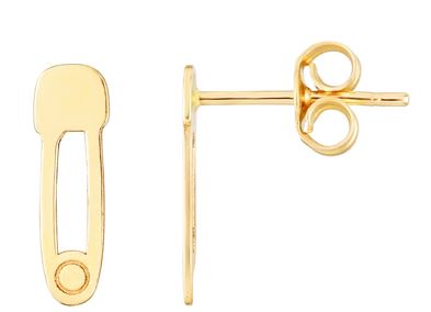 14KY TINY SAFETY PIN STUD
