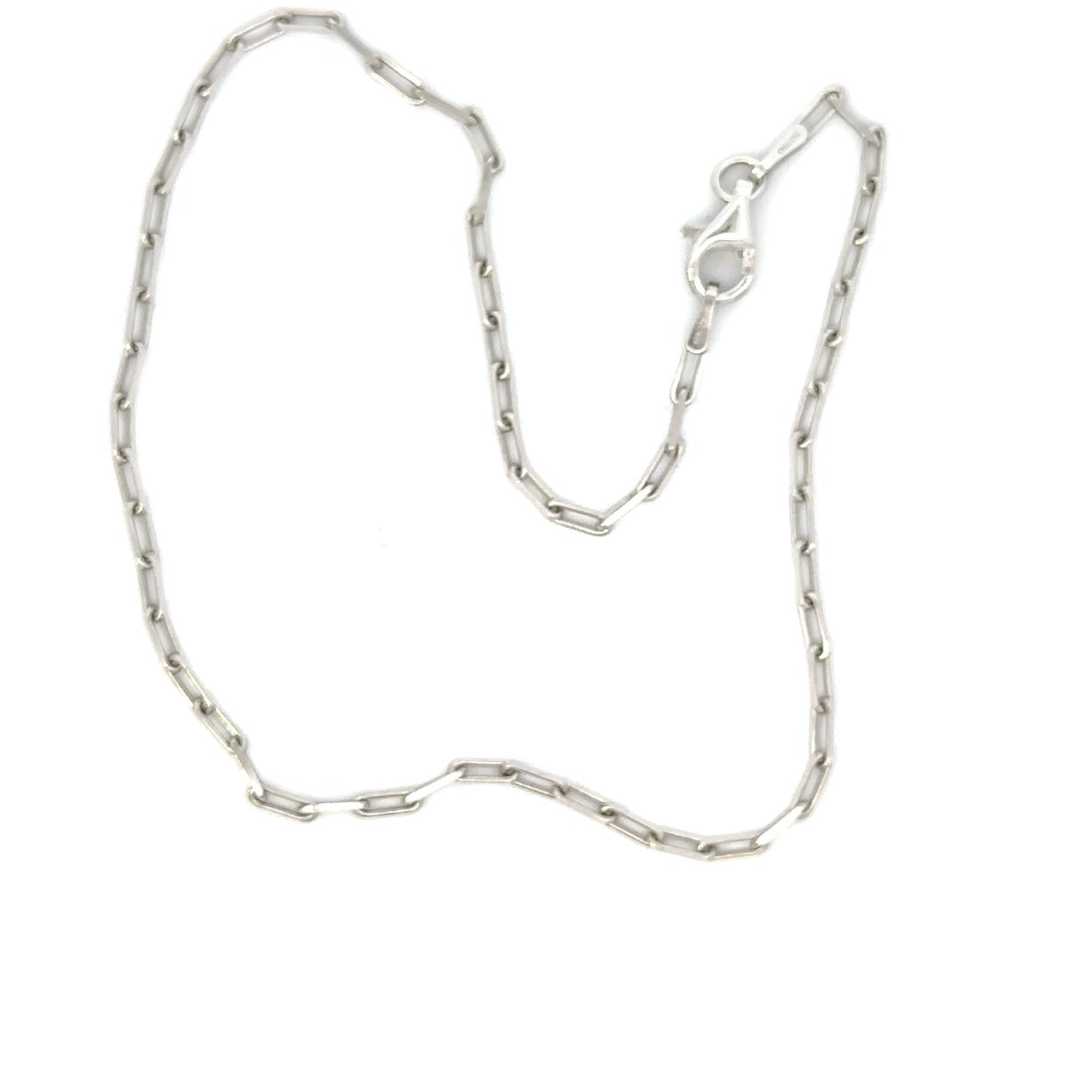 SILVER THIN PAPERCLIP ANKLET