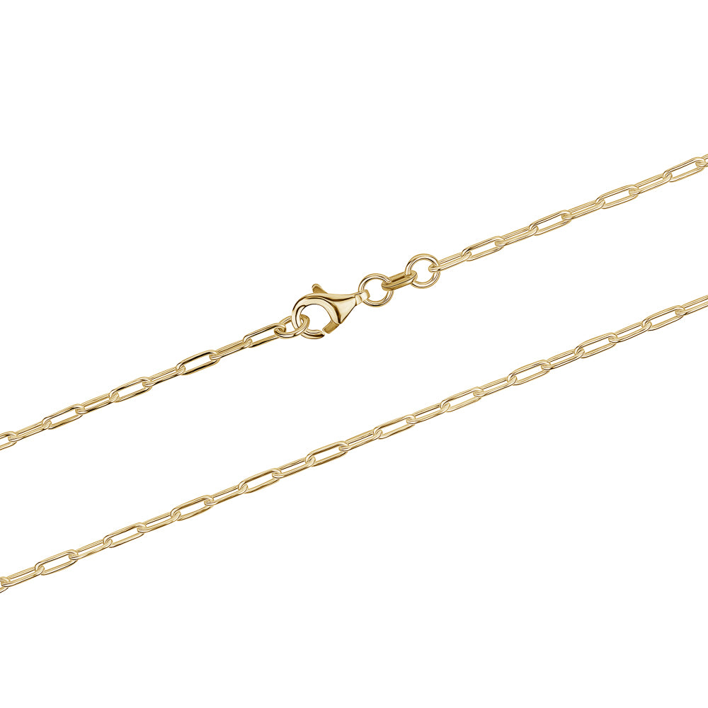 Paper Clip Chain Gold Plated Silver 3.0mm