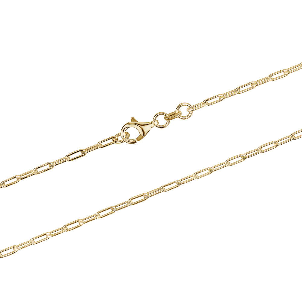 Paper Clip Chain Gold Plated Silver 3.8mm