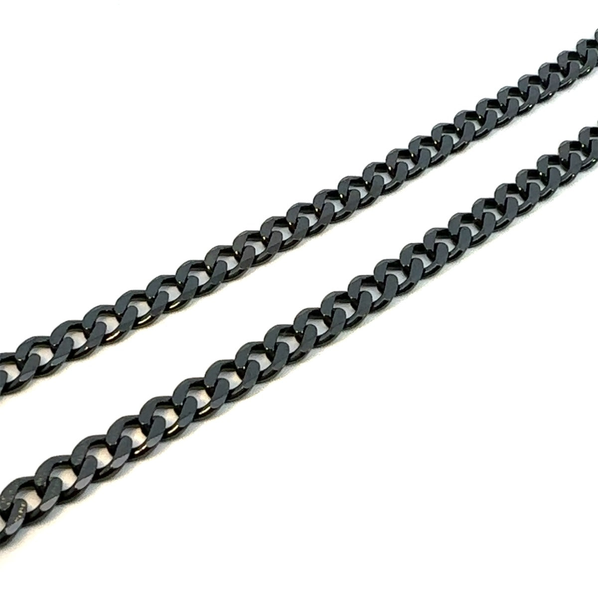 SILVER NERO DARK PLATED CURB CHAIN 5.8MM