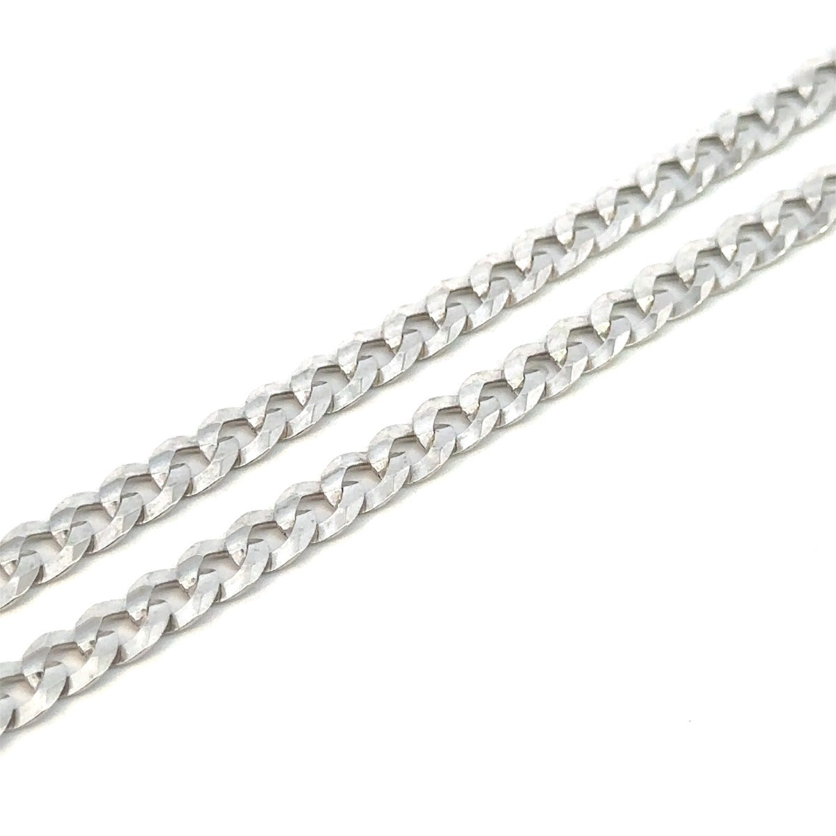 SILVER RHODIUM CONCAVE CURB CHAIN 5.3MM