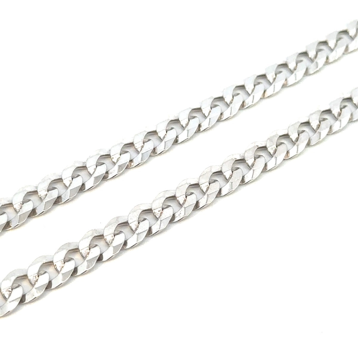 SILVER BEVELLED CURB CHAIN 6.3MM