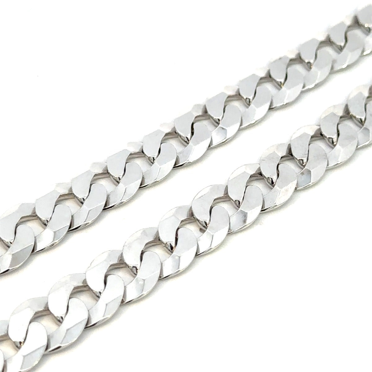 SILVER BEVELLED CURB CHAIN 10.7MM