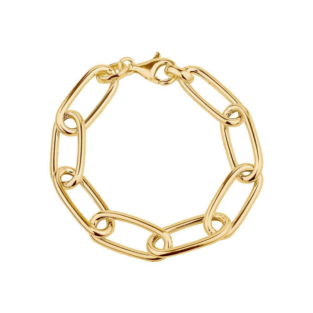 SILVER GOLD PLATED PAPERCLIP CHAIN LARGE GE23904GP