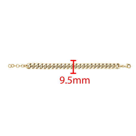 STERLING SILVER LADIES CUBAN BRACELET GOLD PLATED