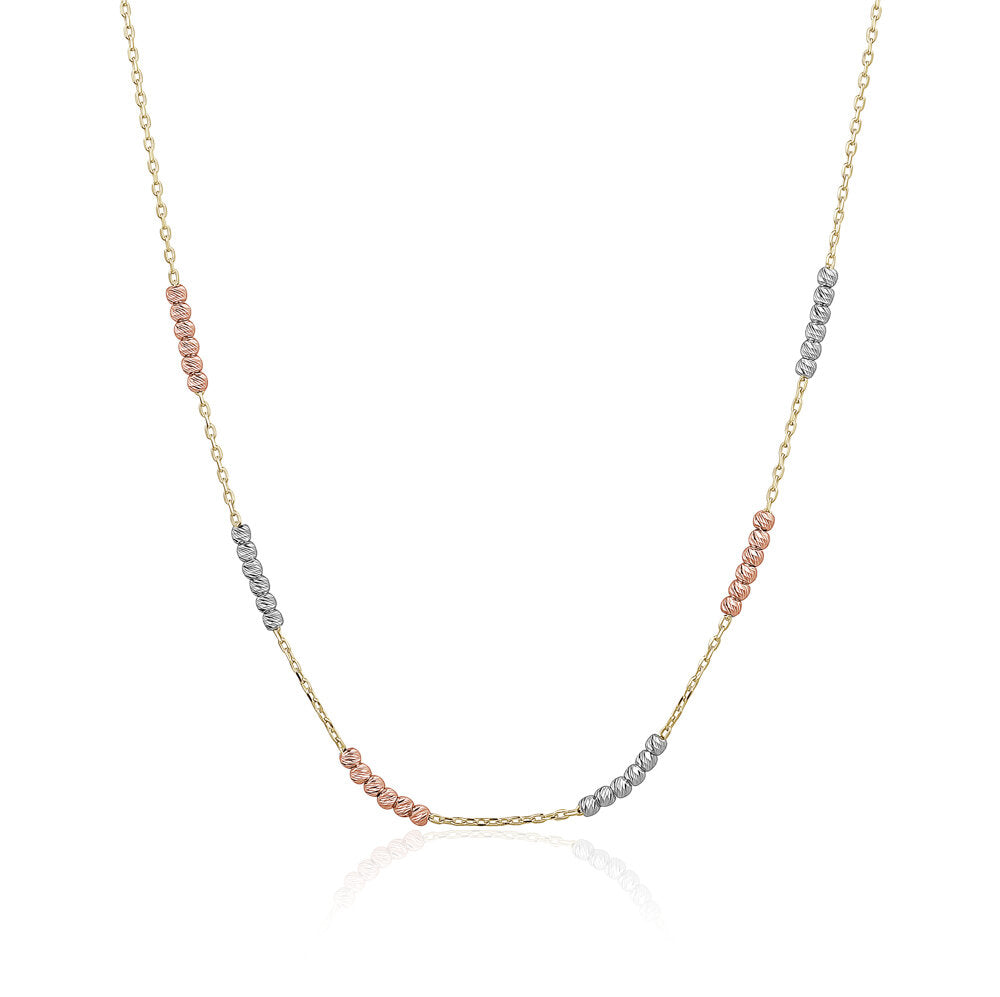 10k Tri Colour Bead Section Chains