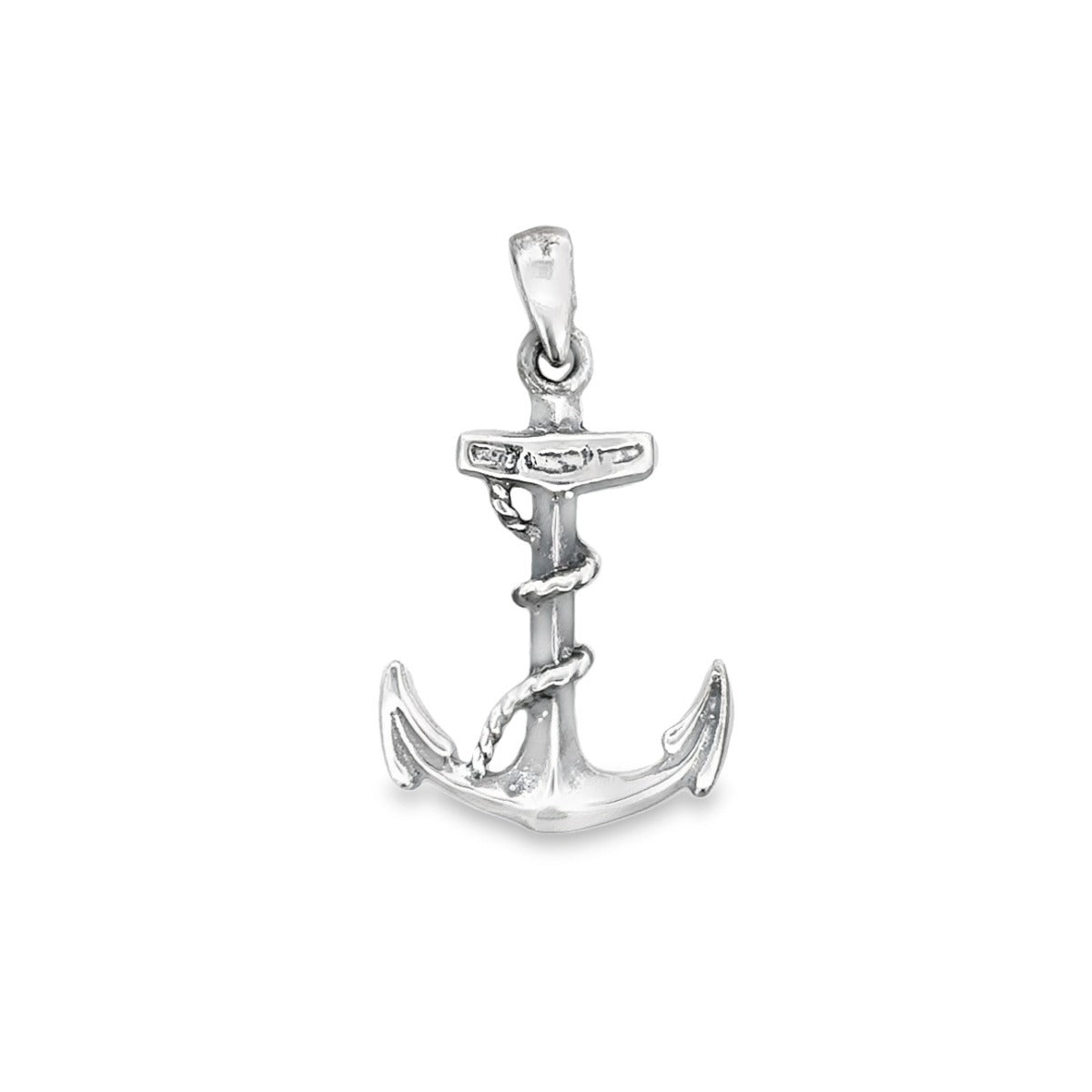 SILVER ANCHOR PENDANT KU2356-OXY