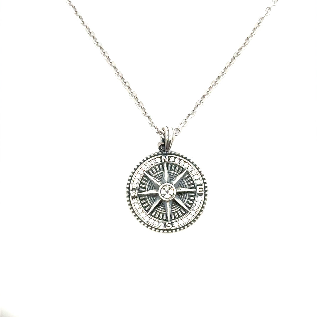 STERLING SILVER COMPASS PENDANT KU2574