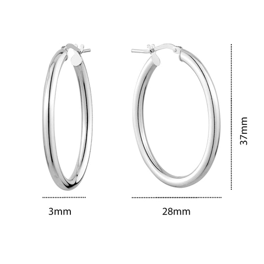 STERLING SILVER RH OVAL HOOPS L30VGRH