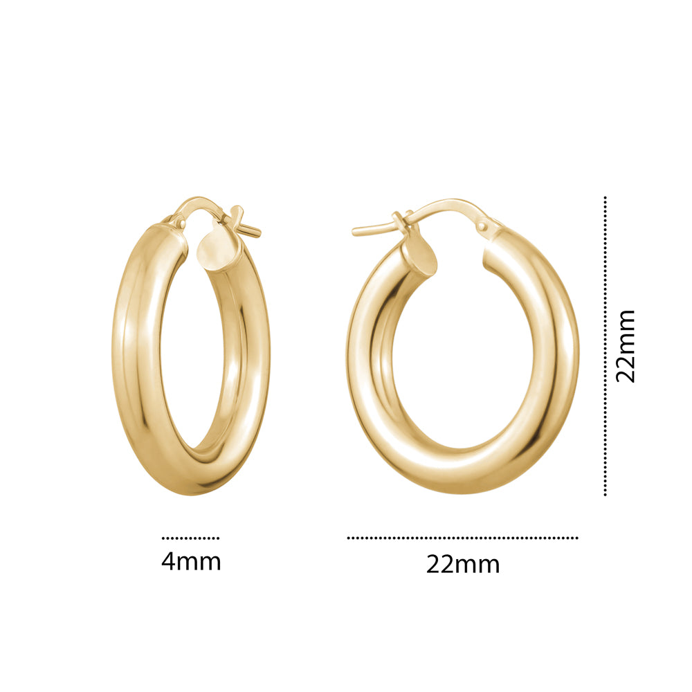 STERLING SILVER GOLD PLATED HOOPS