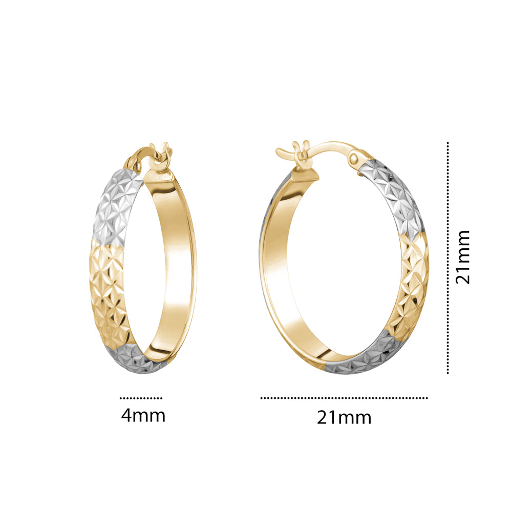 10K 2 TONE HOLLOW HOOP