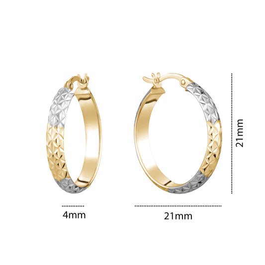 10K 2 TONE HOLLOW HOOP