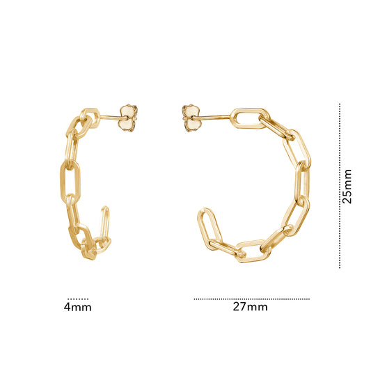 STERLING SILVER PAPERCLIP HOOP GP