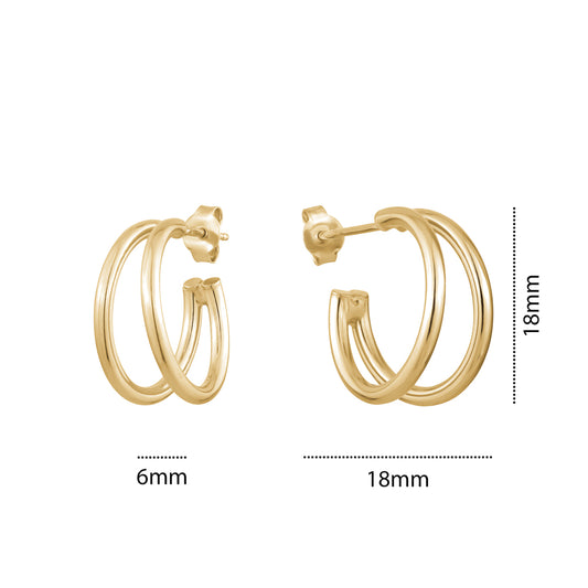 STERLING SILVER GOLD PLATED HOOP ORFNT5215GP