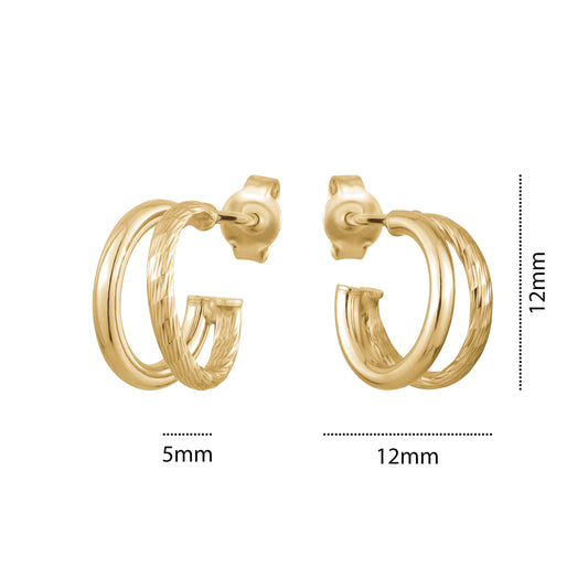 STERLING SILVER GOLD PLATED HOOP ORFNT5310GP
