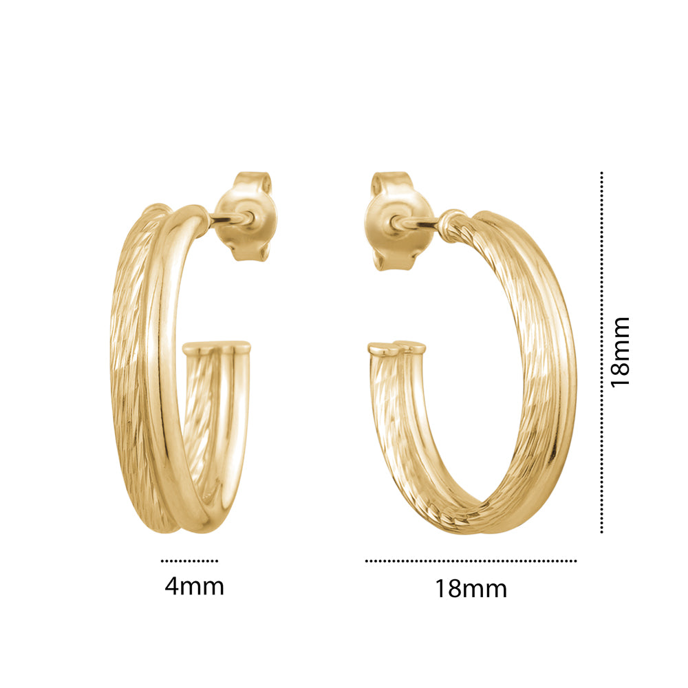 STERLING SILVER GOLD PLATED HOOP ORFNT5415GP