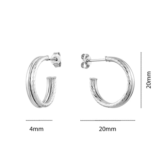 STERLING SILVER RH HOOP STUDS ORFNT5415