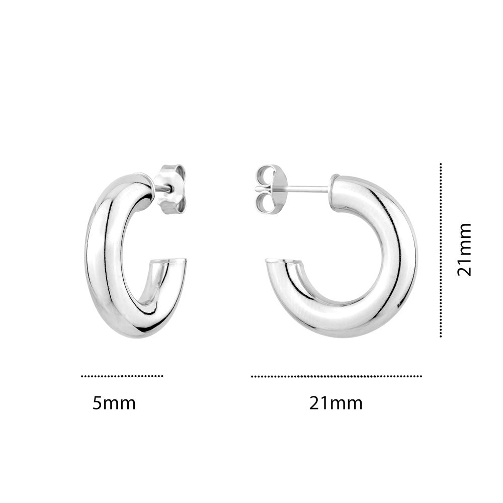 STERLING SILVER RH HOOP STUDS ORL512