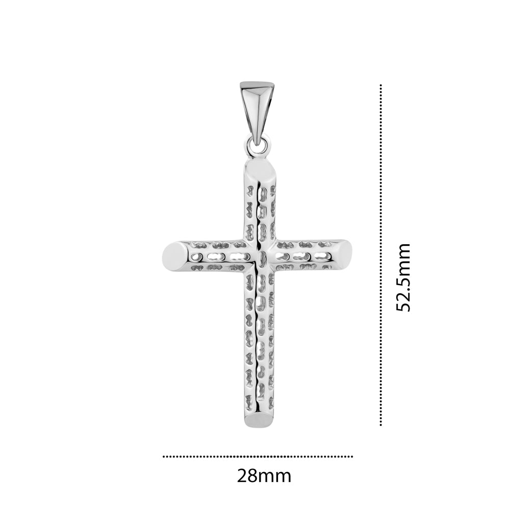 STERLING SILVER RHODIUM CROSS PC743PL